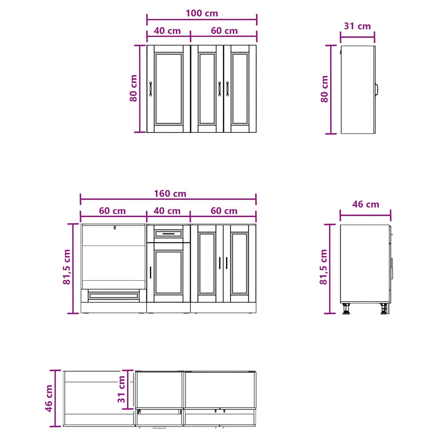 Kitchen Unit PORTO 5 pcs Grey Sonoma Engineered Wood
