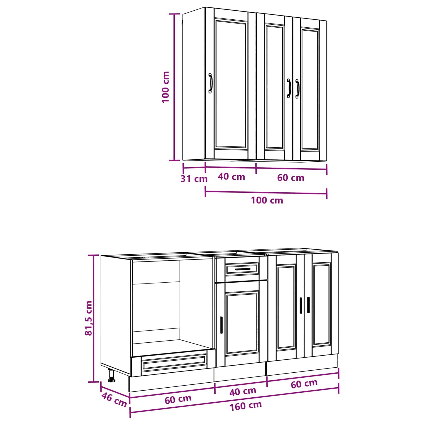 Kitchen Unit PORTO 5 pcs Sonoma Oak Engineered Wood