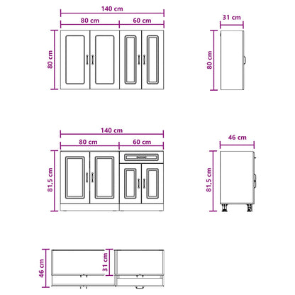 Kitchen Unit KALMAR 4 pcs Smoked Oak Engineered Wood