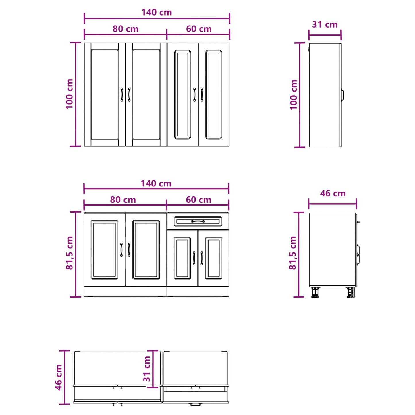 Kitchen Unit KALMAR 4 pcs Sonoma Oak Engineered Wood