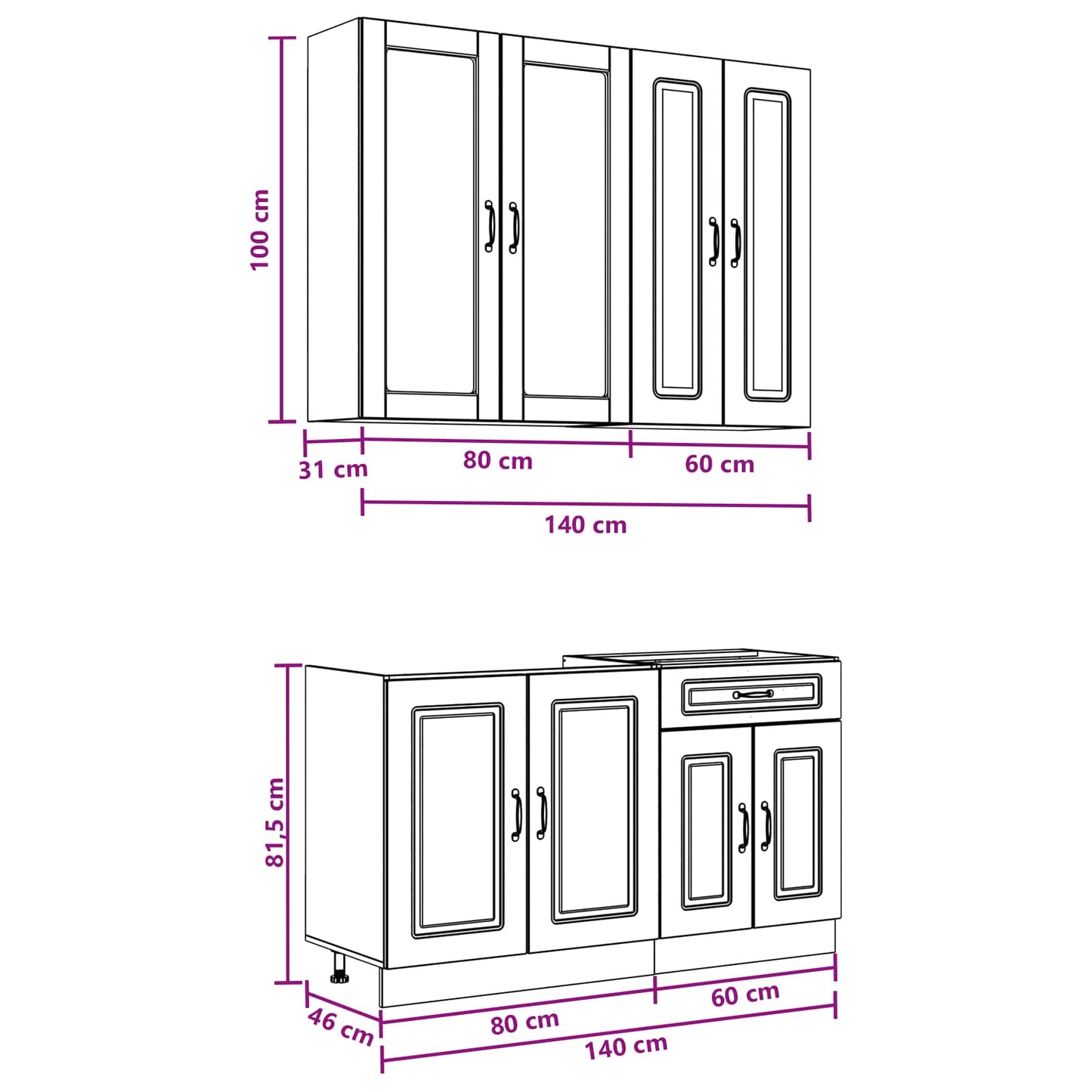 Kitchen Unit KALMAR 4 pcs Sonoma Oak Engineered Wood