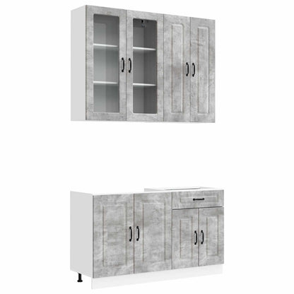 Kitchen Unit KALMAR 4 pcs Concrete Grey Engineered Wood