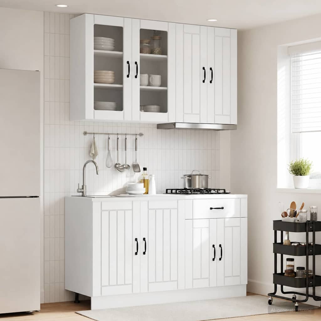 Kitchen Unit LUCCA 4 pcs White Engineered Wood