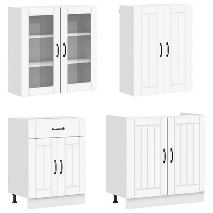 Kitchen Unit LUCCA 4 pcs White Engineered Wood