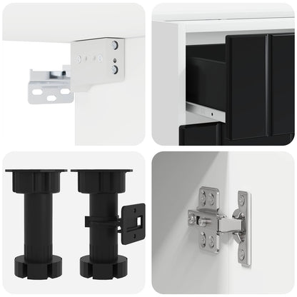 Kitchen Unit LUCCA 4 pcs Black Engineered Wood