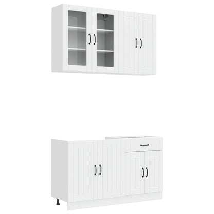 Kitchen Unit LUCCA 4 pcs High Gloss White Engineered Wood