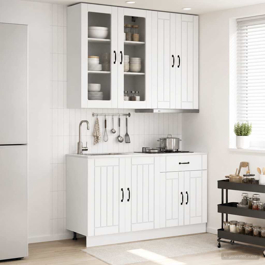 Kitchen Unit LUCCA 4 pcs White Engineered Wood