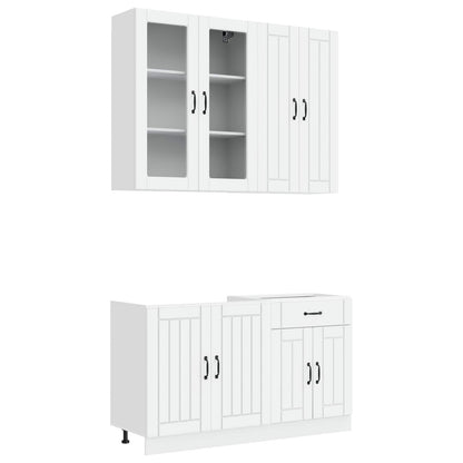 Kitchen Unit LUCCA 4 pcs White Engineered Wood