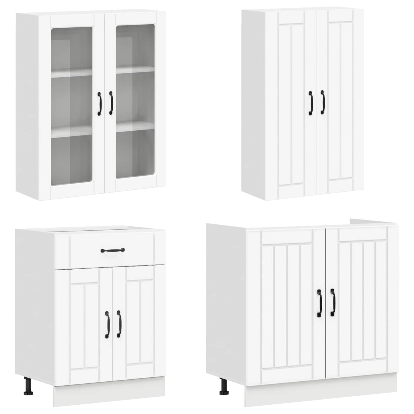 Kitchen Unit LUCCA 4 pcs White Engineered Wood