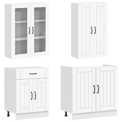 Kitchen Unit LUCCA 4 pcs White Engineered Wood