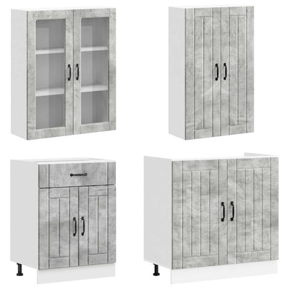 Kitchen Unit LUCCA 4 pcs Concrete Grey Engineered Wood