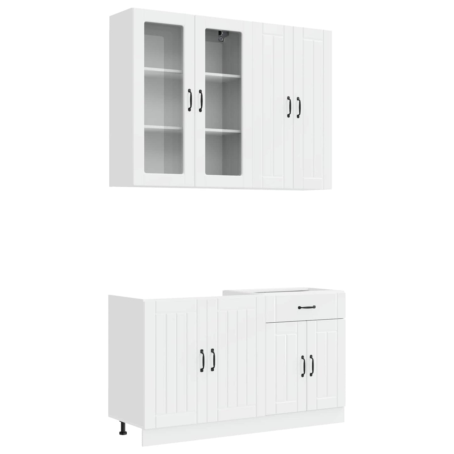 Kitchen Unit LUCCA 4 pcs High Gloss White Engineered Wood