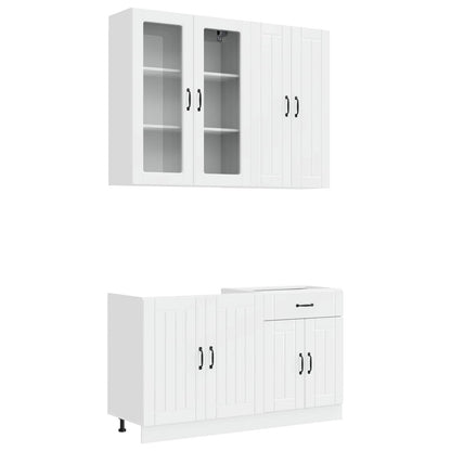 Kitchen Unit LUCCA 4 pcs High Gloss White Engineered Wood
