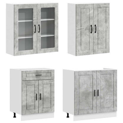 Kitchen Unit PORTO 4 pcs Concrete Grey Engineered Wood