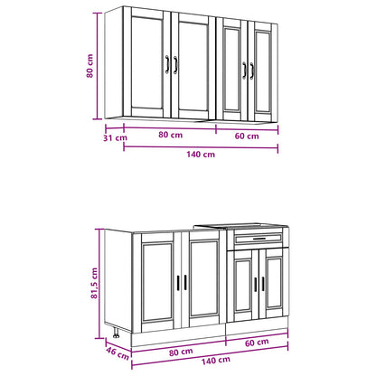 Kitchen Unit PORTO 4 pcs Concrete Grey Engineered Wood