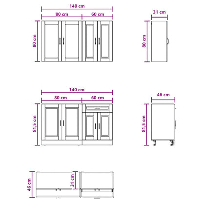 Kitchen Unit PORTO 4 pcs Artisan Oak Engineered Wood
