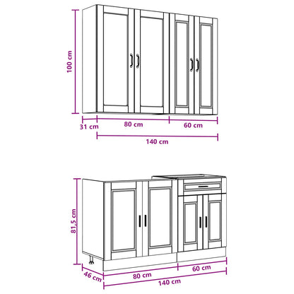 Kitchen Unit PORTO 4 pcs Sonoma Oak Engineered Wood