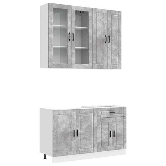 Kitchen Unit PORTO 4 pcs Concrete Grey Engineered Wood
