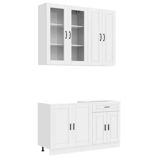 Kitchen Unit PORTO 4 pcs High Gloss White Engineered Wood