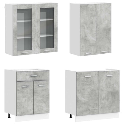 Kitchen Unit LYON 4 pcs Concrete Grey Engineered Wood