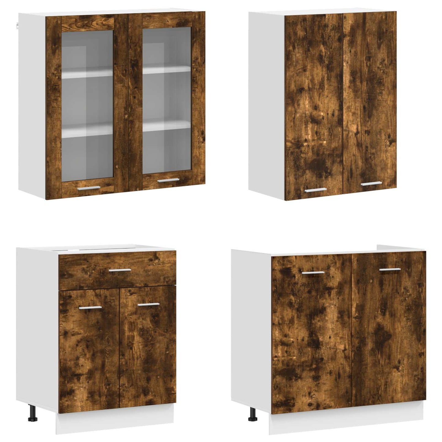 Kitchen Unit LYON 4 pcs Smoked Oak Engineered Wood
