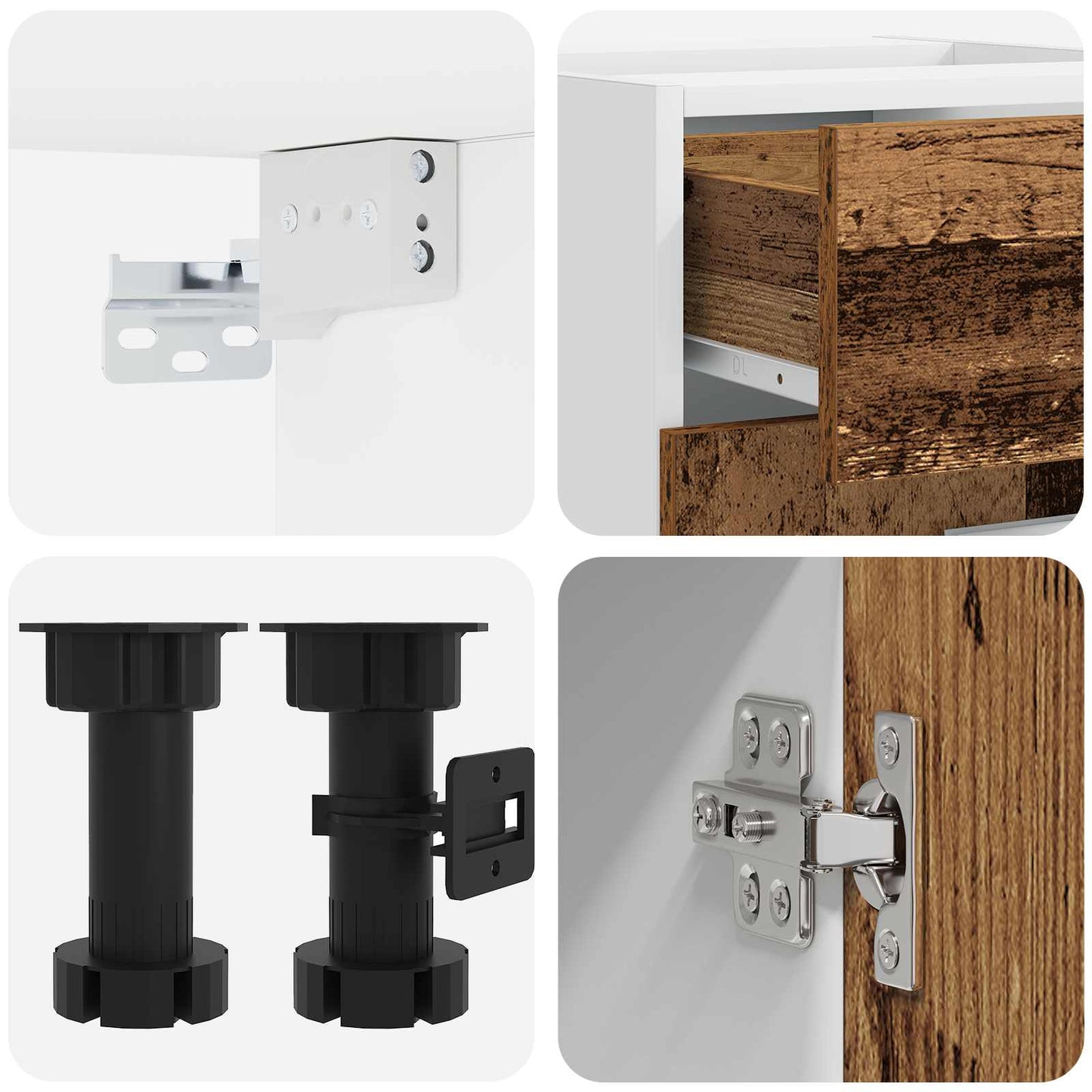 Kitchen Unit LYON 4 pcs Old Wood Engineered Wood