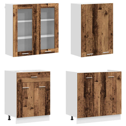 Kitchen Unit LYON 4 pcs Old Wood Engineered Wood