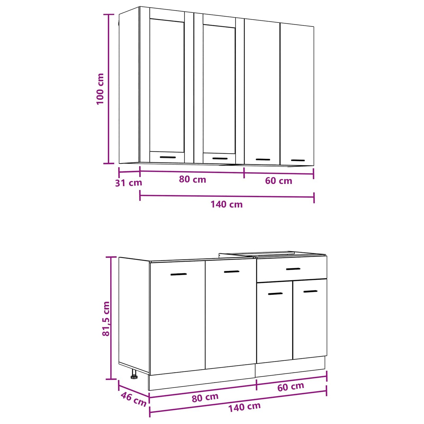 Kitchen Unit LYON 4 pcs Grey Sonoma Engineered Wood