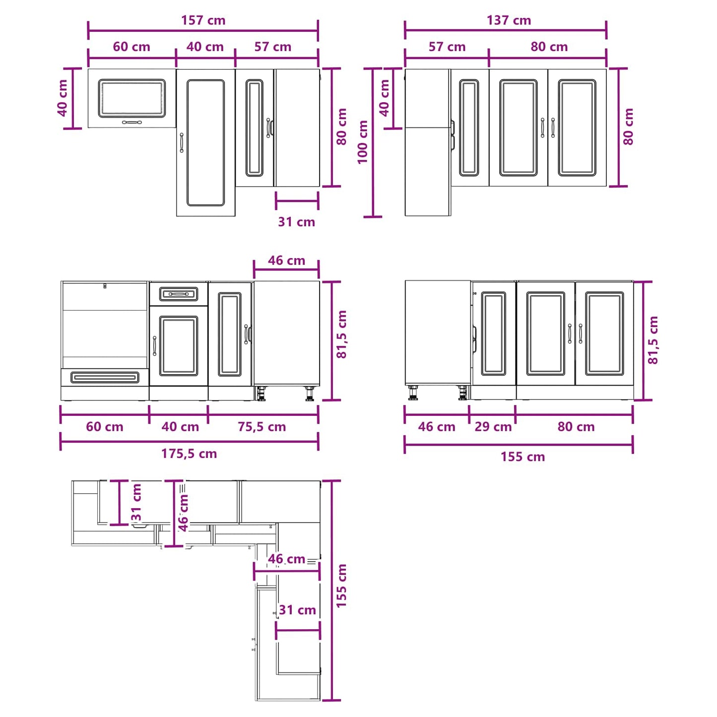 Kitchen Unit KALMAR 8 pcs Grey Sonoma Engineered Wood