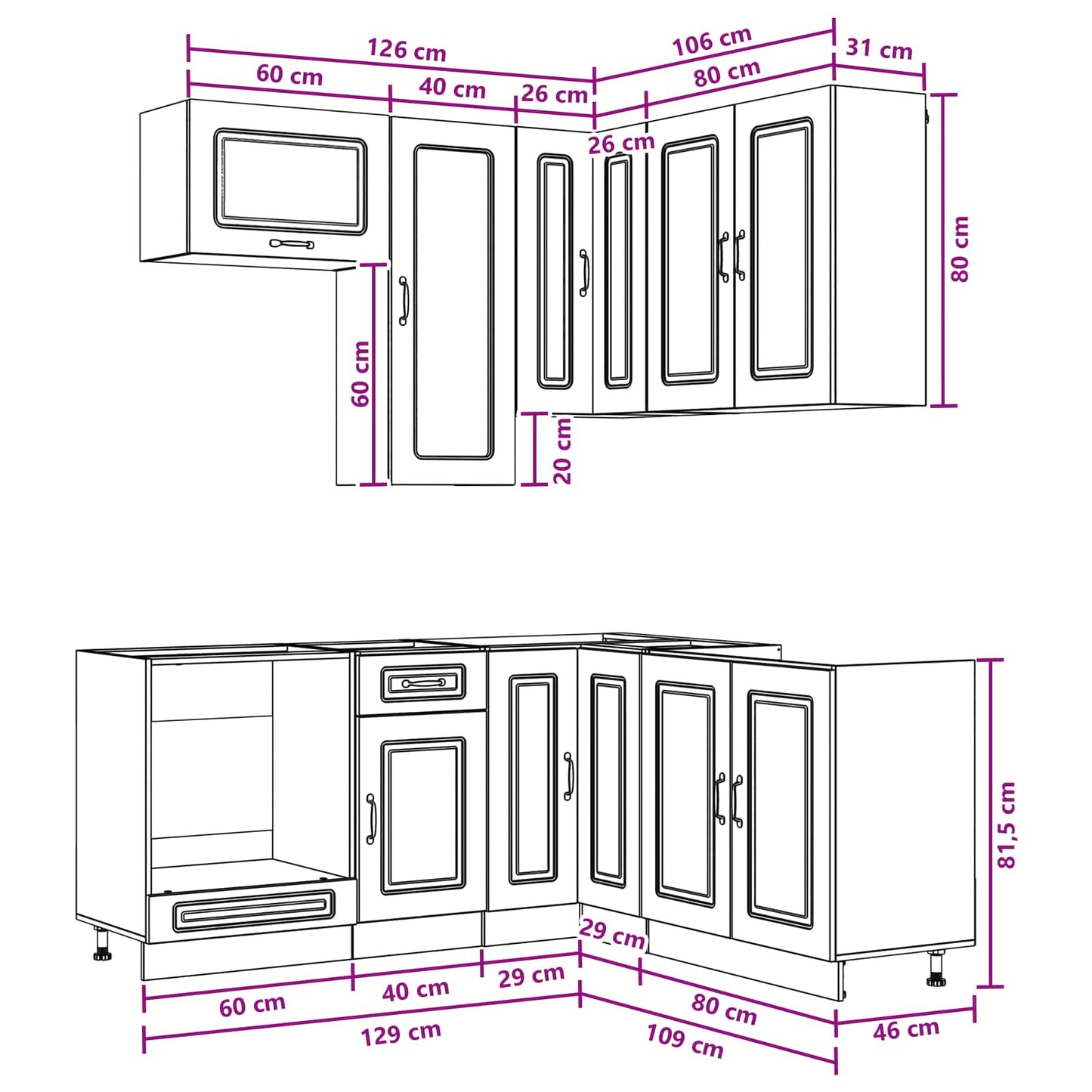 Kitchen Unit KALMAR 8 pcs Grey Sonoma Engineered Wood