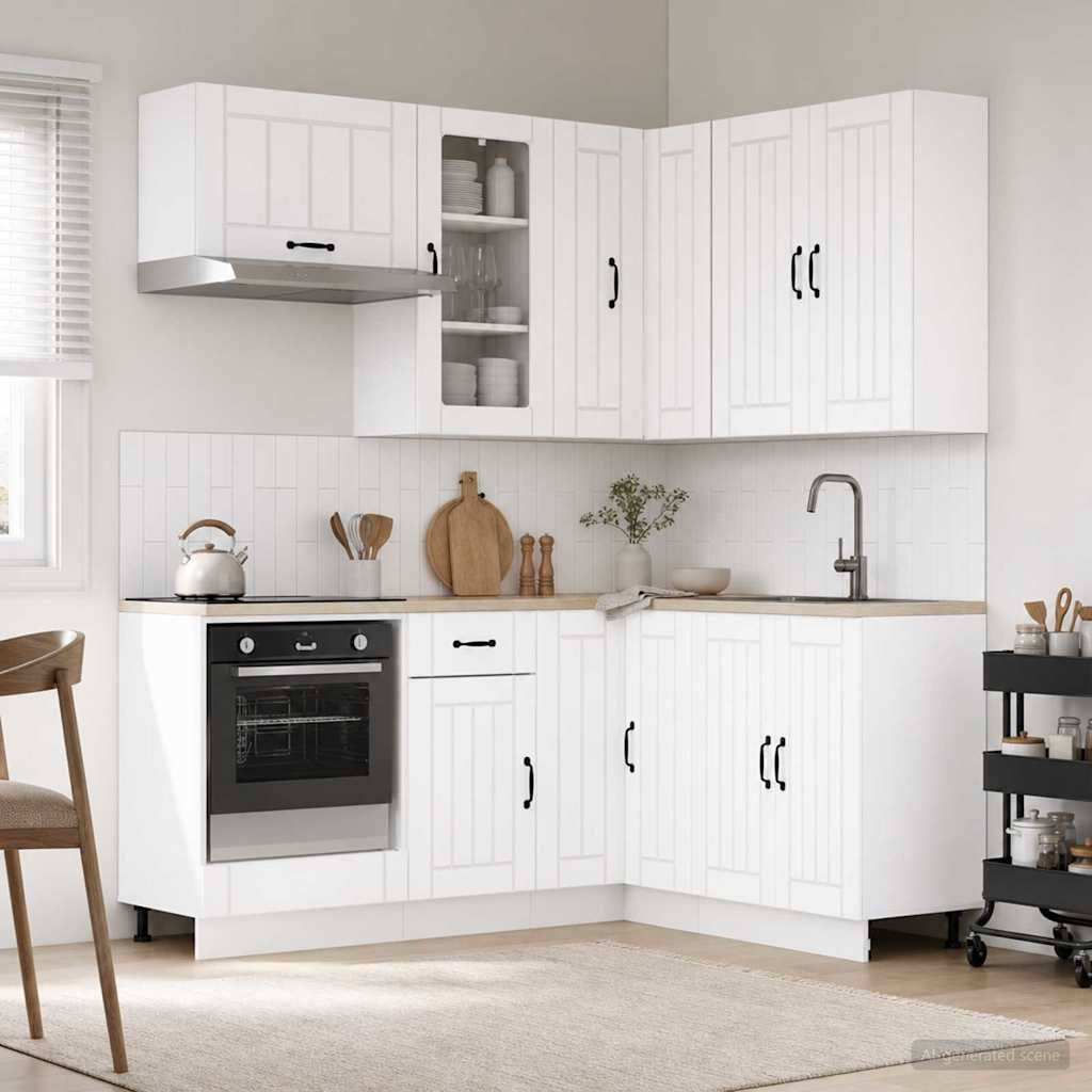Kitchen Unit LUCCA 8 pcs White Engineered Wood