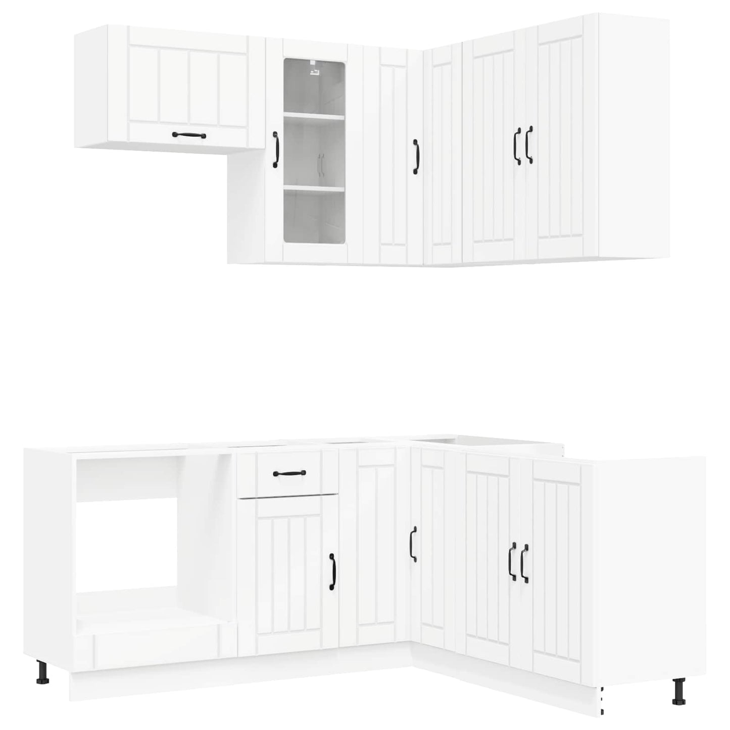 Kitchen Unit LUCCA 8 pcs White Engineered Wood