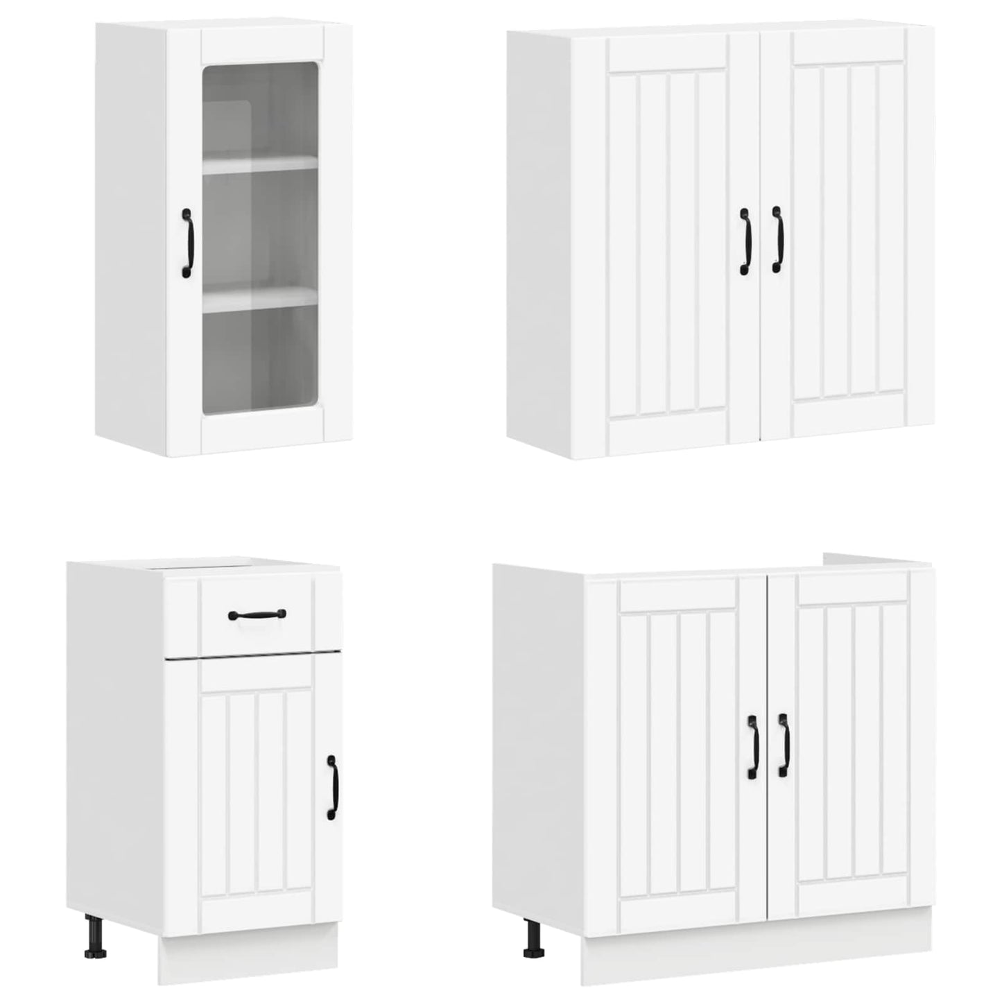 Kitchen Unit LUCCA 8 pcs White Engineered Wood
