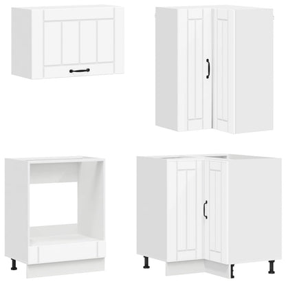 Kitchen Unit LUCCA 8 pcs White Engineered Wood