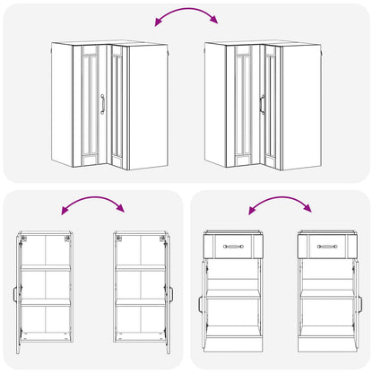Kitchen Unit LUCCA 8 pcs White Engineered Wood