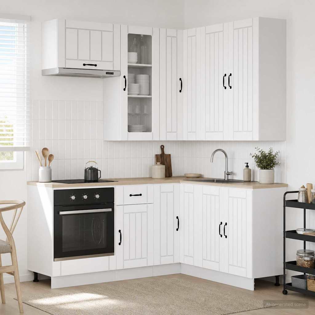 Kitchen Unit LUCCA 8 pcs White Engineered Wood