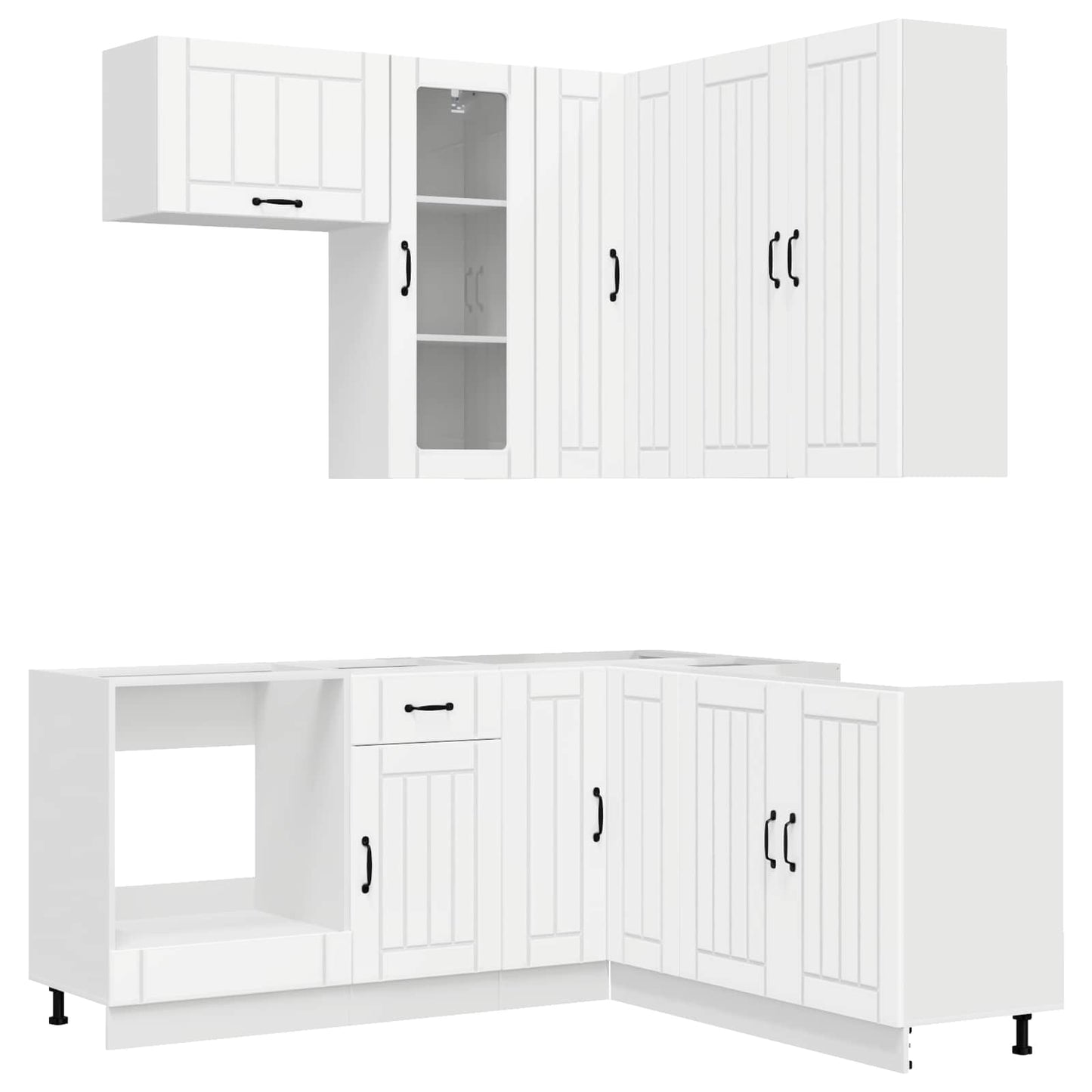 Kitchen Unit LUCCA 8 pcs White Engineered Wood