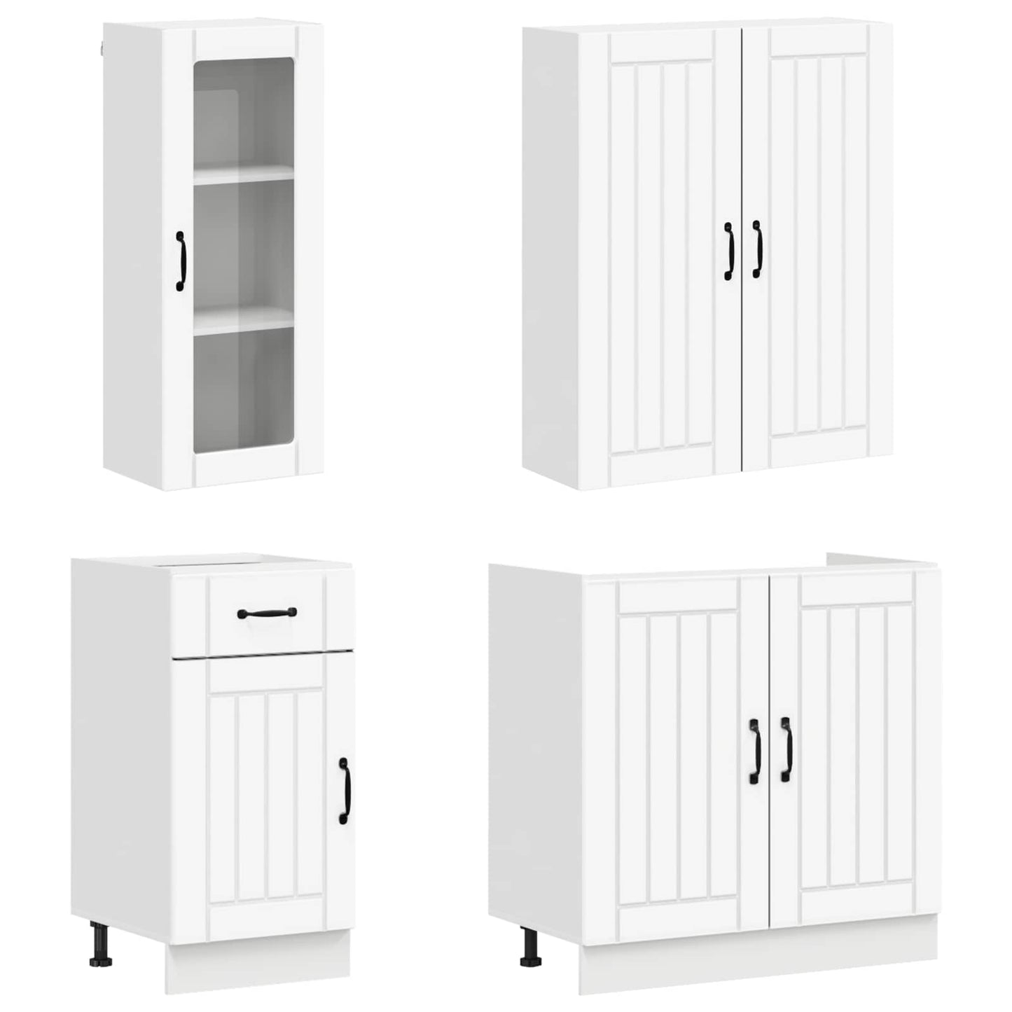 Kitchen Unit LUCCA 8 pcs White Engineered Wood