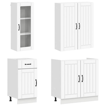 Kitchen Unit LUCCA 8 pcs White Engineered Wood