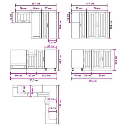 Kitchen Unit LUCCA 8 pcs White Engineered Wood