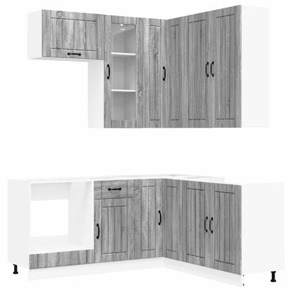 Kitchen Unit LUCCA 8 pcs Grey Sonoma Engineered Wood
