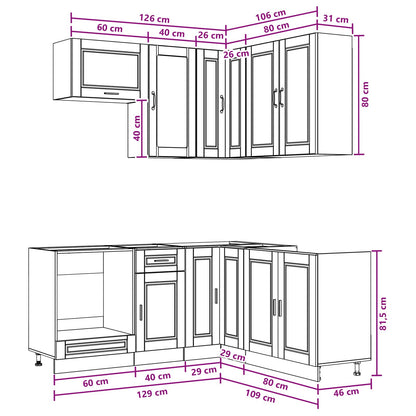 Kitchen Unit PORTO 8 pcs Sonoma Oak Engineered Wood