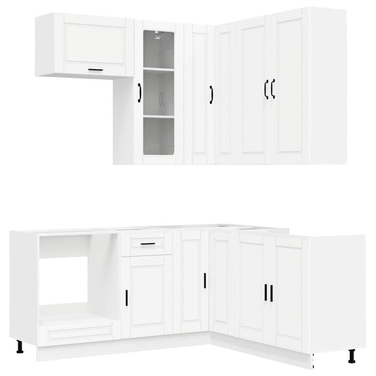 Kitchen Unit PORTO 8 pcs White Engineered Wood