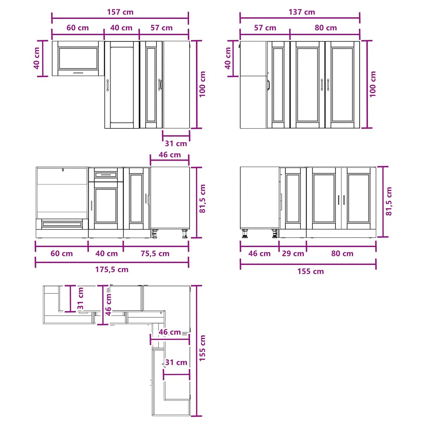 Kitchen Unit PORTO 8 pcs Sonoma Oak Engineered Wood