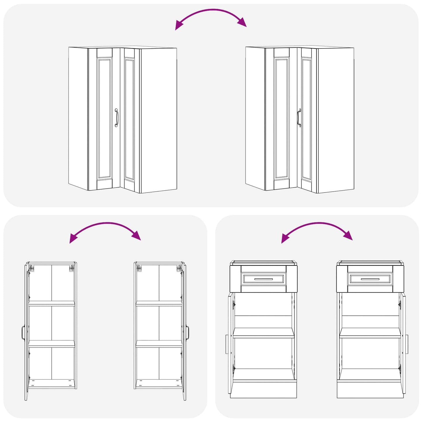 Kitchen Unit PORTO 8 pcs Concrete Grey Engineered Wood