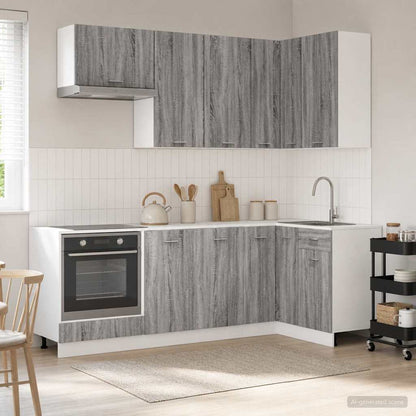 Kitchen Unit LYON 8 pcs Grey Sonoma Engineered Wood