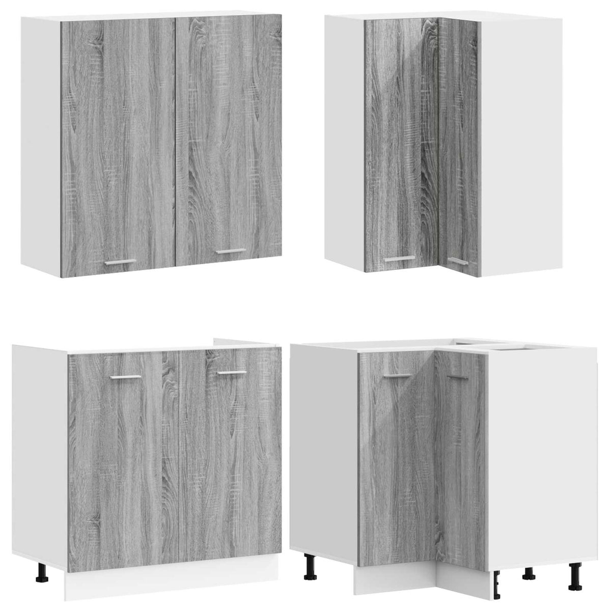 Kitchen Unit LYON 8 pcs Grey Sonoma Engineered Wood
