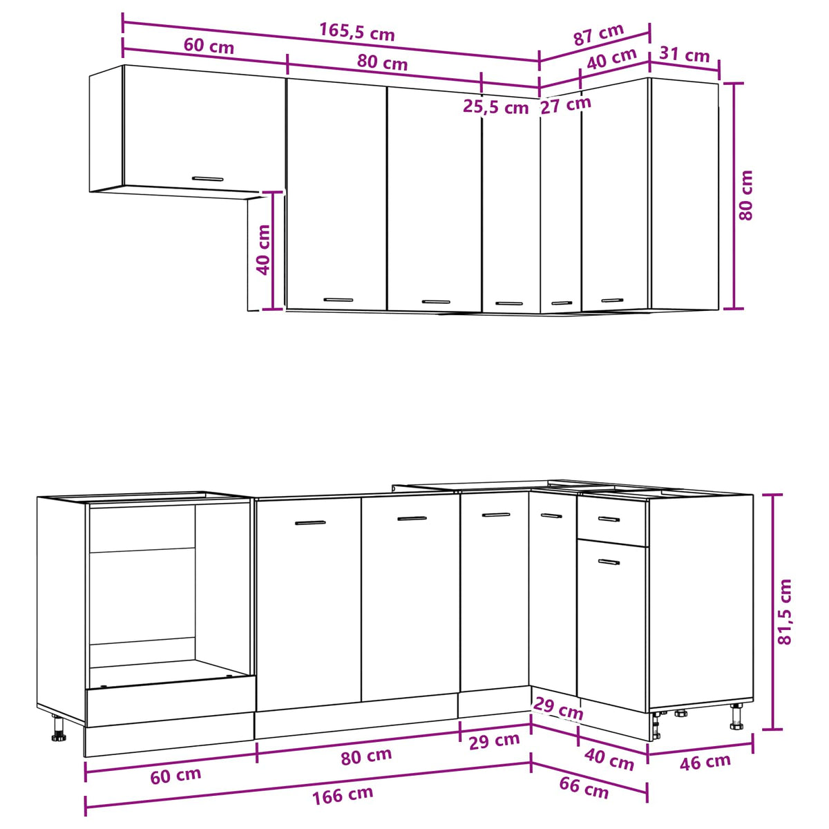 Kitchen Unit LYON 8 pcs Grey Sonoma Engineered Wood