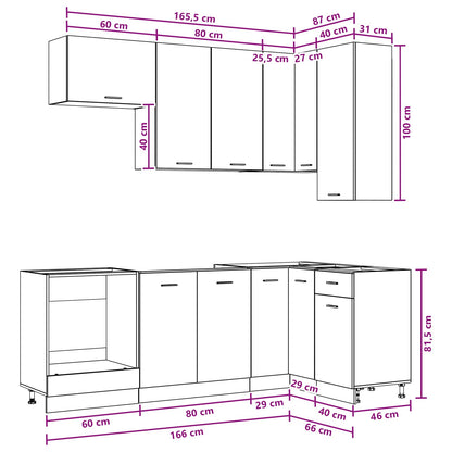 Kitchen Unit LYON 8 pcs Sonoma Oak Engineered Wood