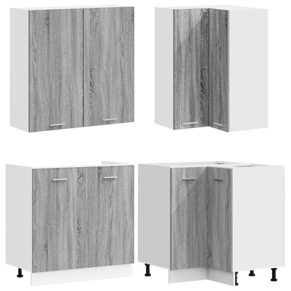 Kitchen Unit LYON 8 pcs Grey Sonoma Engineered Wood